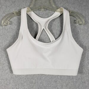 AVIA White Racerback Sports Bra Soft M 8 10 Athletic Workout Fitness Stabilizing